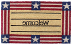 18" X 30" Red White And Blue Coir Patriotic Welcome Outdoor Door Mat