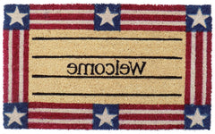 18" X 30" Red White And Blue Coir Patriotic Welcome Outdoor Door Mat