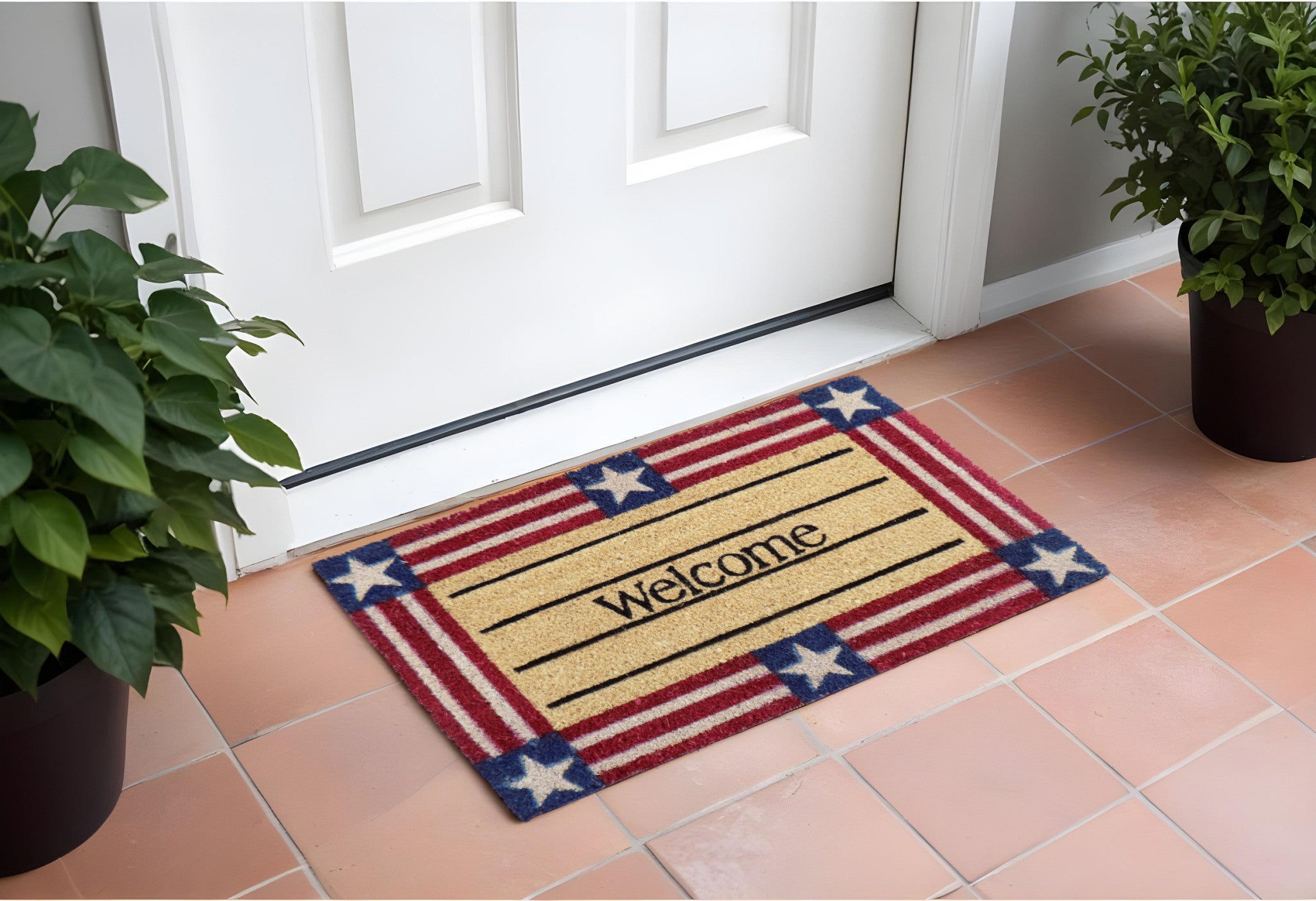 18" X 30" Red White And Blue Coir Patriotic Welcome Outdoor Door Mat Main image