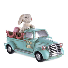 Easter Bunny in Car Figurine 9.5"L
