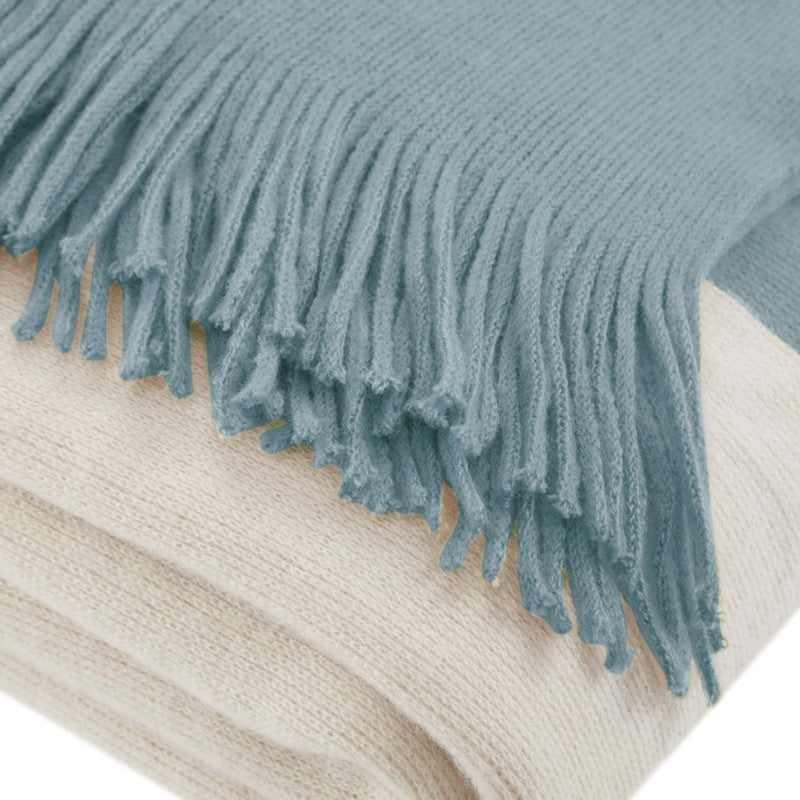 Stockholm Color Block Faux Cashmere Throw aqua