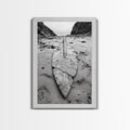 Fossil Rock Shore, Beach Minimalism, Sand Texture Art, Canvas Print, Coastal Wall Art, Natural History Decor, Abstract Earthy Art Gold Frame