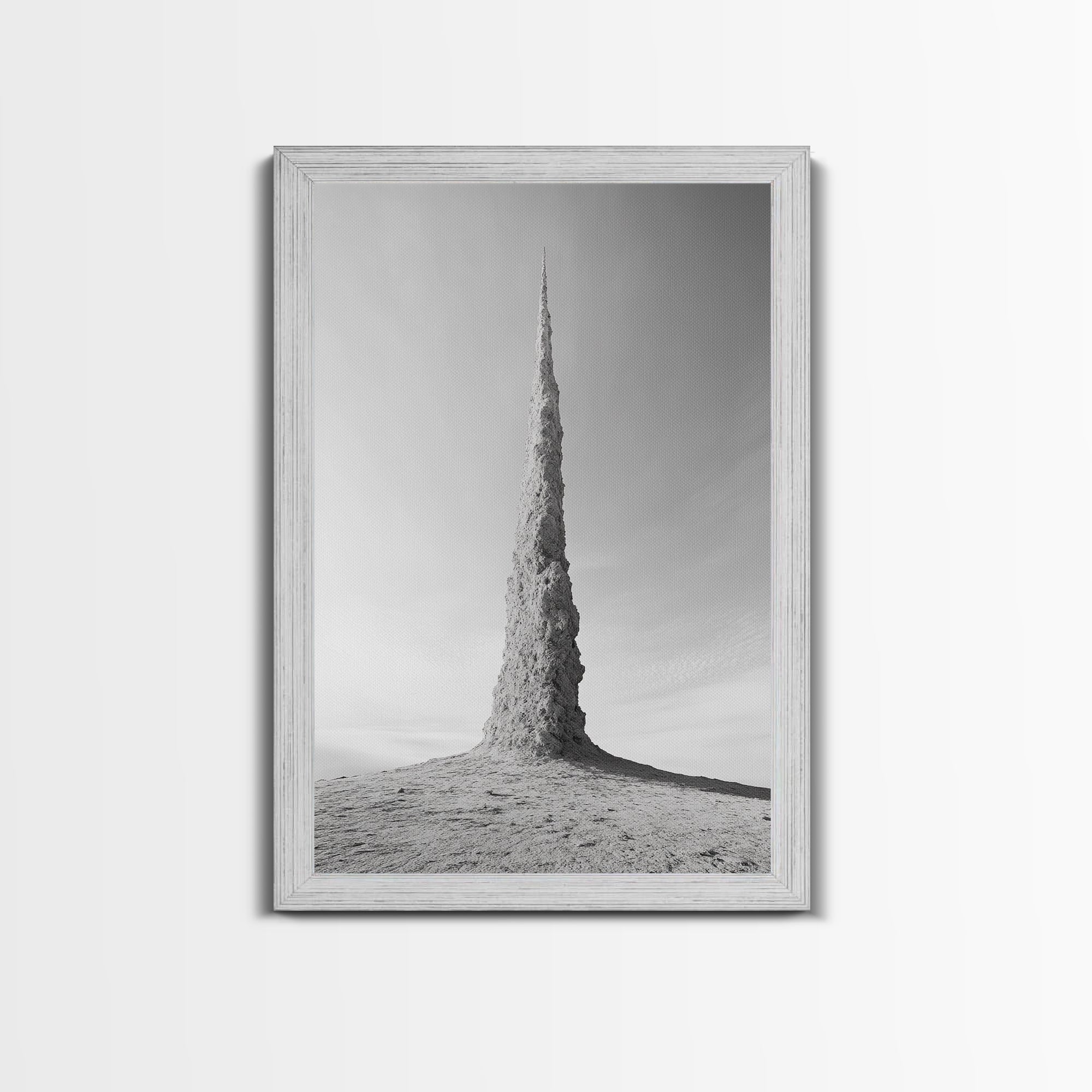 Rock Spire, Desert Sculpture, Abstract Form, Canvas Print, Surreal Landscape Art, Minimalist Wall Decor, Earthy Modern Home Accent Gold Frame