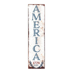 36" Red White And Blue Americana Wood Welcome Reversible Porch Sign