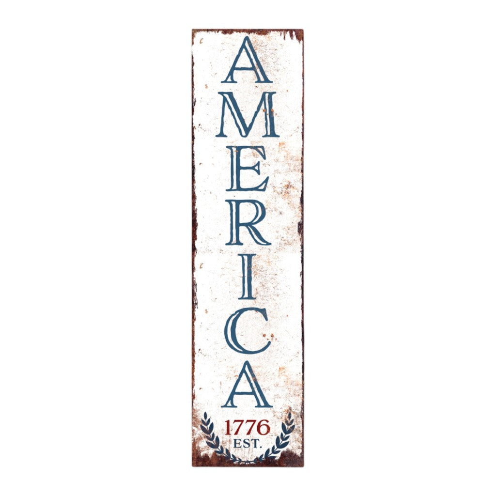 36" Red White And Blue Americana Wood Welcome Reversible Porch Sign