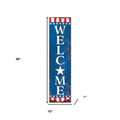 36" Red White And Blue July Fourth Wood Welcome Reversible Porch Sign