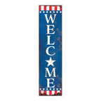 36" Red White And Blue July Fourth Wood Welcome Reversible Porch Sign