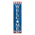 36" Red White And Blue July Fourth Wood Welcome Reversible Porch Sign