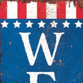 36" Red White And Blue July Fourth Wood Welcome Reversible Porch Sign