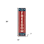 36" Red White And Blue Americana Solid Wood Welcome Reversible Porch Sign