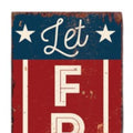 36" Red White And Blue Americana Solid Wood Welcome Reversible Porch Sign