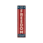 36" Red White And Blue Americana Solid Wood Welcome Reversible Porch Sign