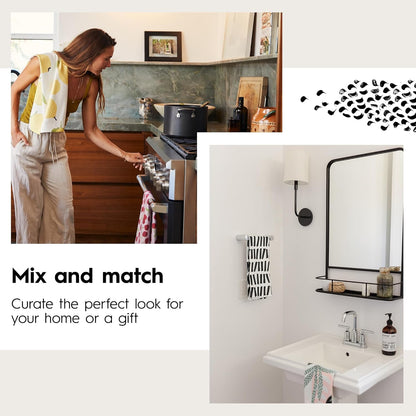 Ghosting Around Geometry Tea Towel