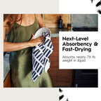 Ghosting Around Geometry Tea Towel