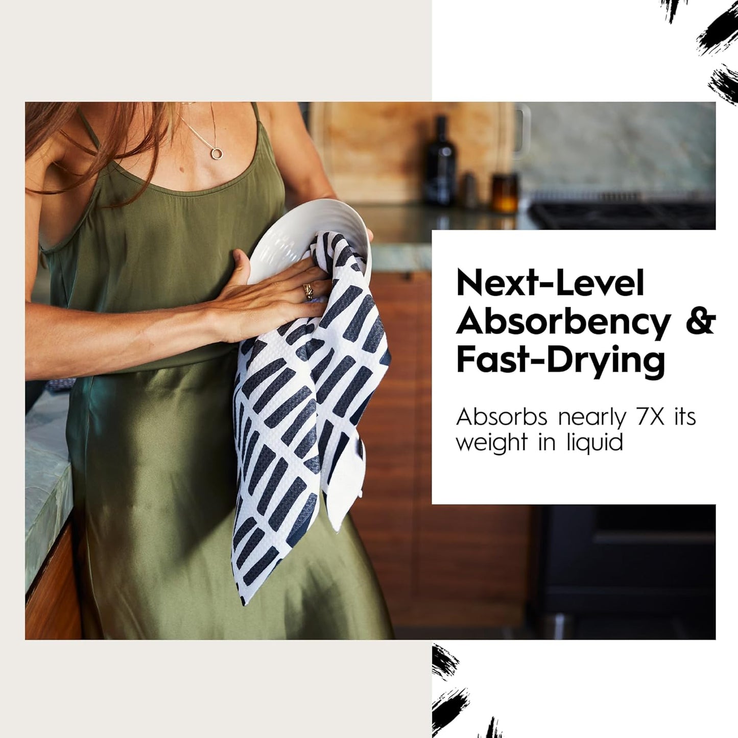 Ghosting Around Geometry Tea Towel