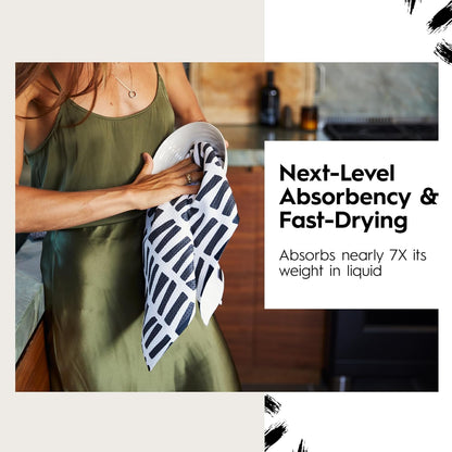 Ghosting Around Geometry Tea Towel