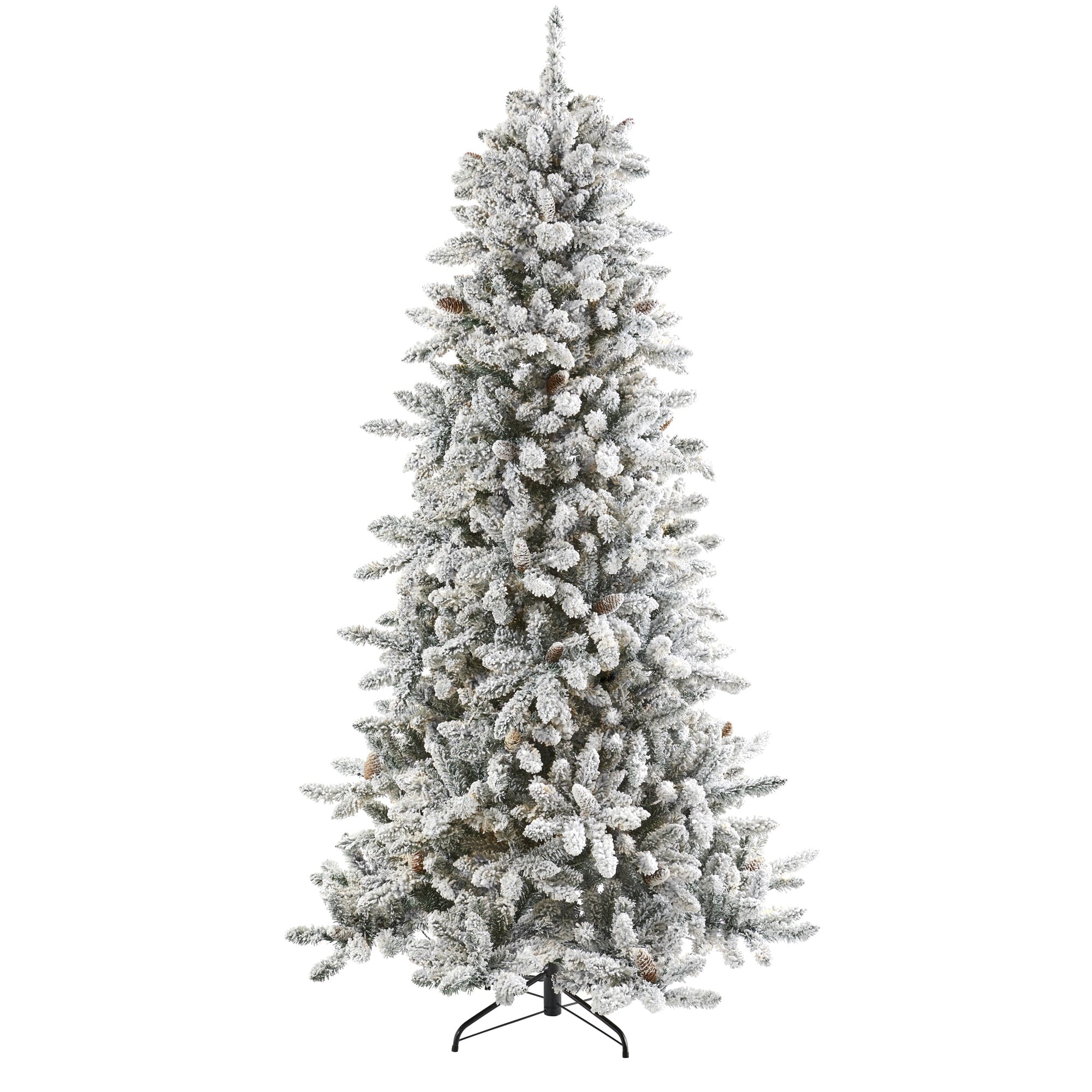 7.5’ Flocked Livingston Fir Artificial Christmas Tree with Pine Cones Main image