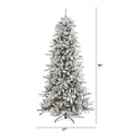 7.5’ Flocked Livingston Fir Artificial Christmas Tree with Pine Cones