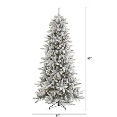 7.5’ Flocked Livingston Fir Artificial Christmas Tree with Pine Cones