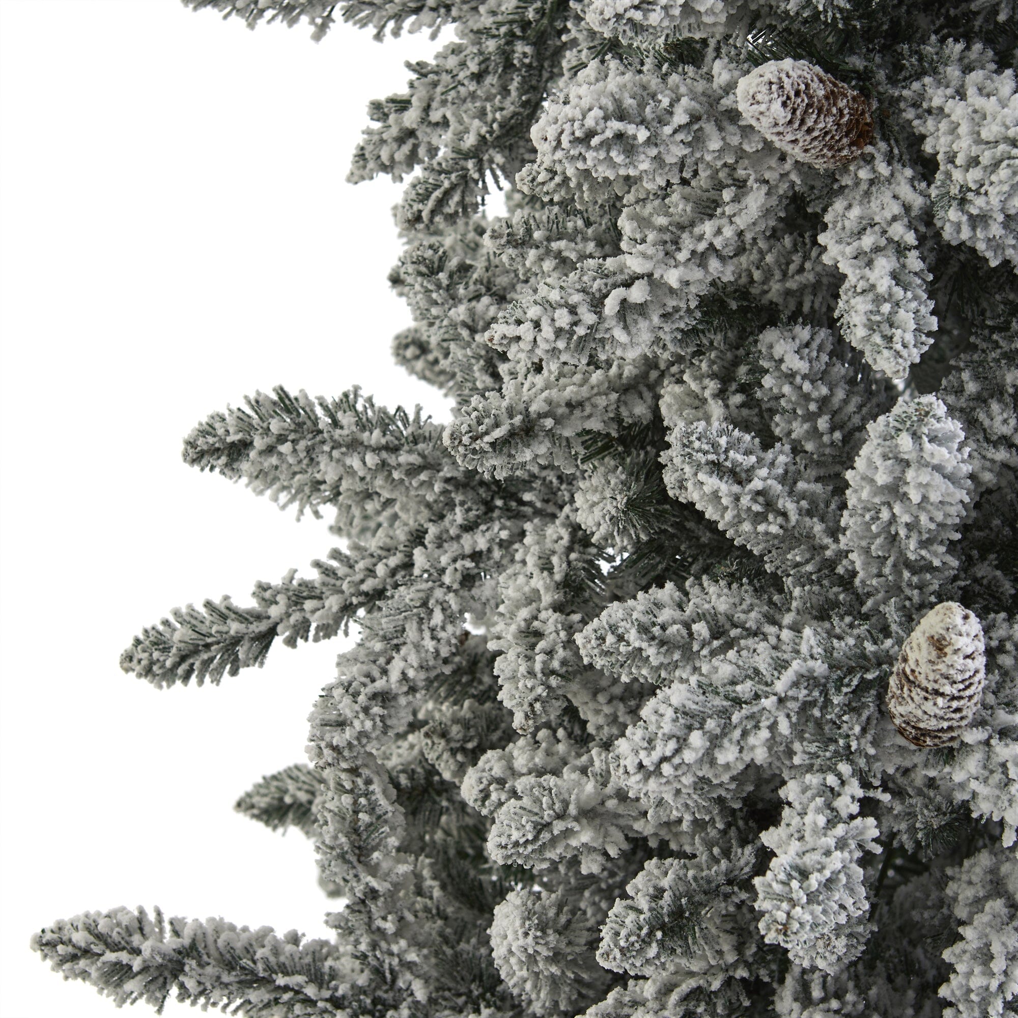 7.5’ Flocked Livingston Fir Artificial Christmas Tree with Pine Cones