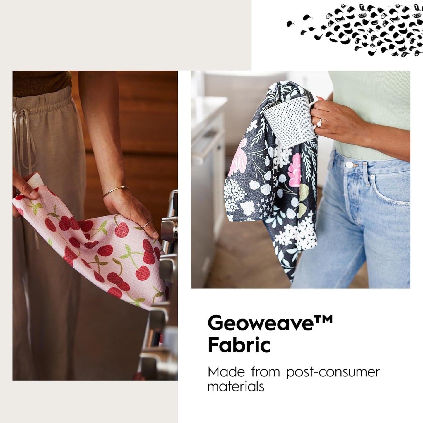 Ghosting Around Geometry Tea Towel