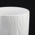 3-Piece White Stoneware Planter Pot Set with Embossed Texture