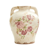 8” Tuscan Ceramic Floral Print Vase - Rivour Home