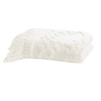 Chloe 100% Cotton Tufted Chenille Lightweight Throw with Fringe Tassel