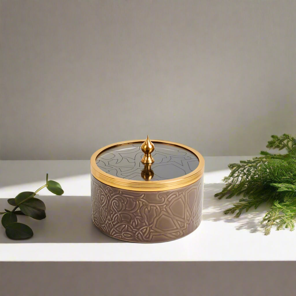 Luxury Majlis - Medium Canister - Brown & Gold Main image