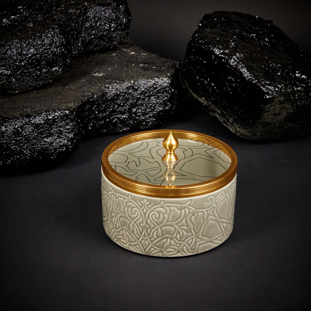 Luxury Majlis - Medium Canister - Grey & Gold Secondary image