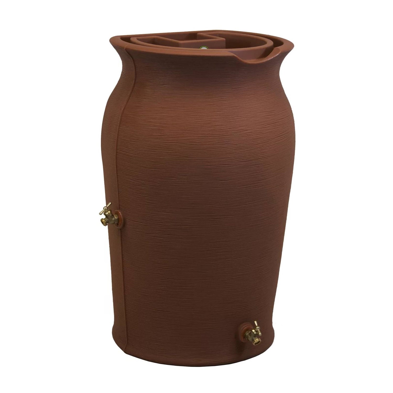 Terra Cotta 50-Gallon Plastic Urn Rain Barrel with Planter Top Secondary image