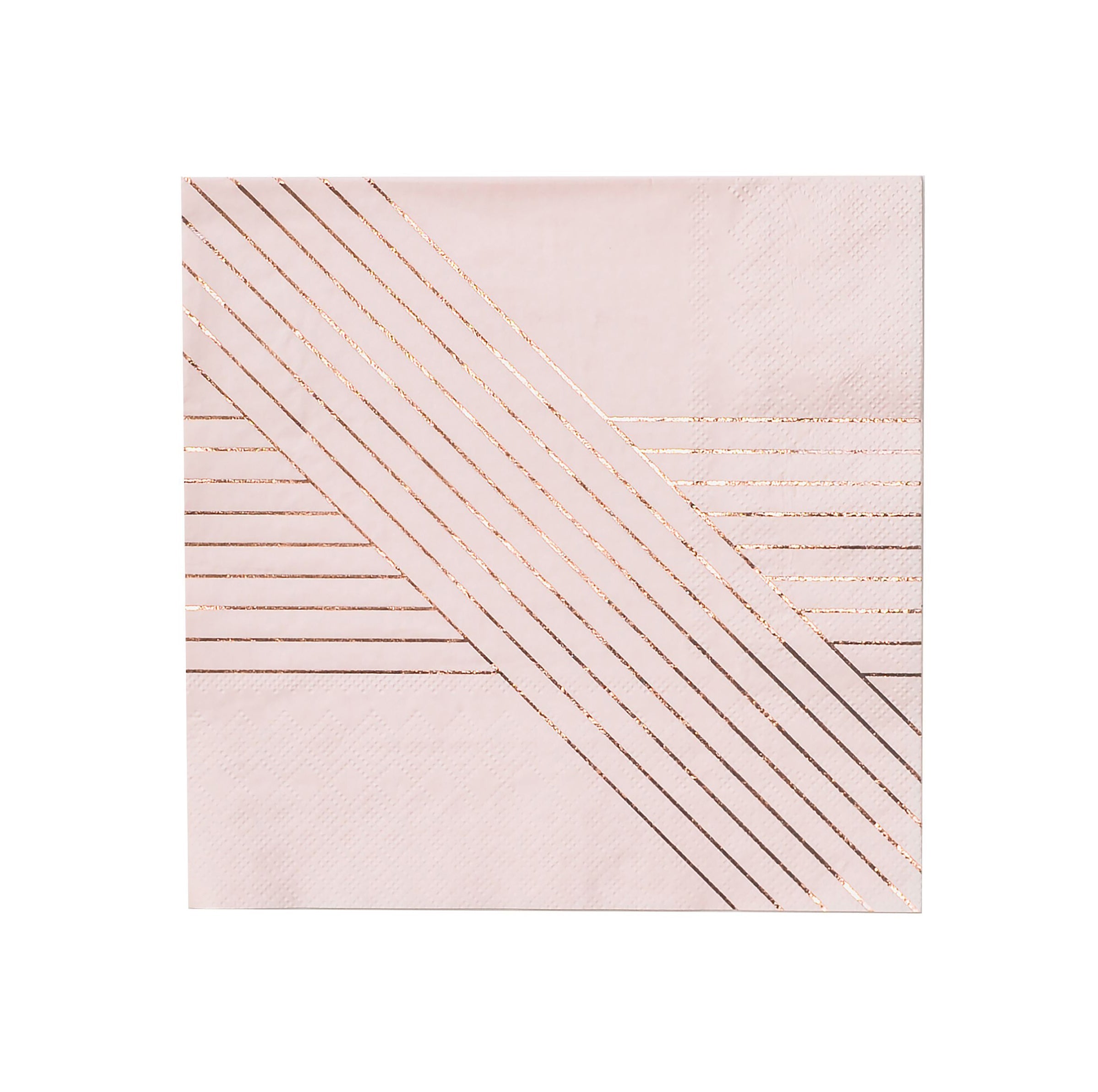 Amethyst - Pale Pink Striped Lunch Paper Napkins