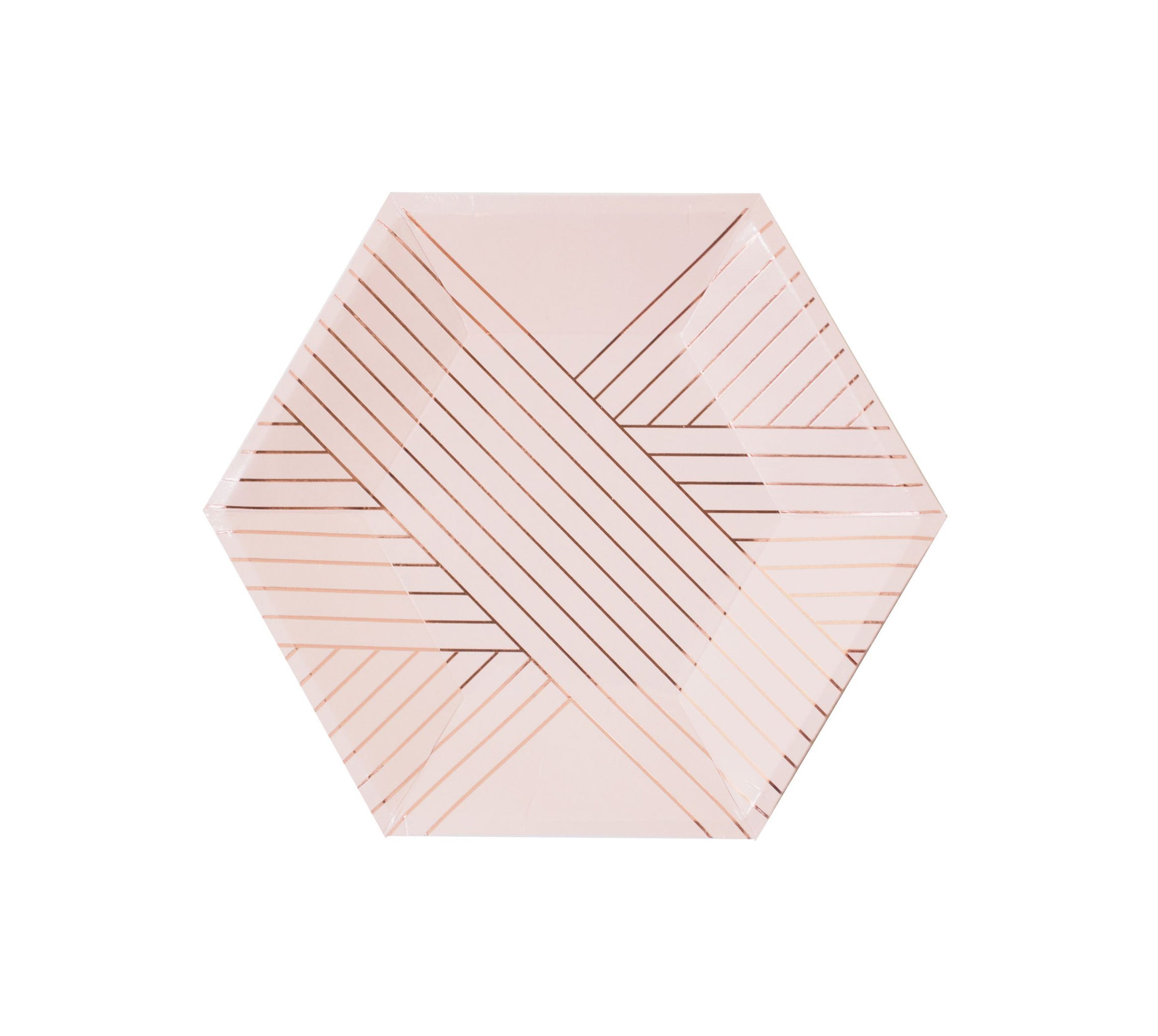 Amethyst - Pale Pink Striped Small Paper Plates Main image