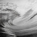 Ocean Wave Curl, Sea Barrel Art, Surf Power Print, Framed Canvas Print, Bathroom Wall Art, Modern Beach Decor, Black White Seascape