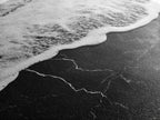 Wave Edge, Cracked Earth, Tide Meets Stone, Nature Contrast, Canvas Print, Abstract Ocean Art, Minimalist Wall Decor, Bathroom Artwork