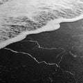 Wave Edge, Cracked Earth, Tide Meets Stone, Nature Contrast, Canvas Print, Abstract Ocean Art, Minimalist Wall Decor, Bathroom Artwork