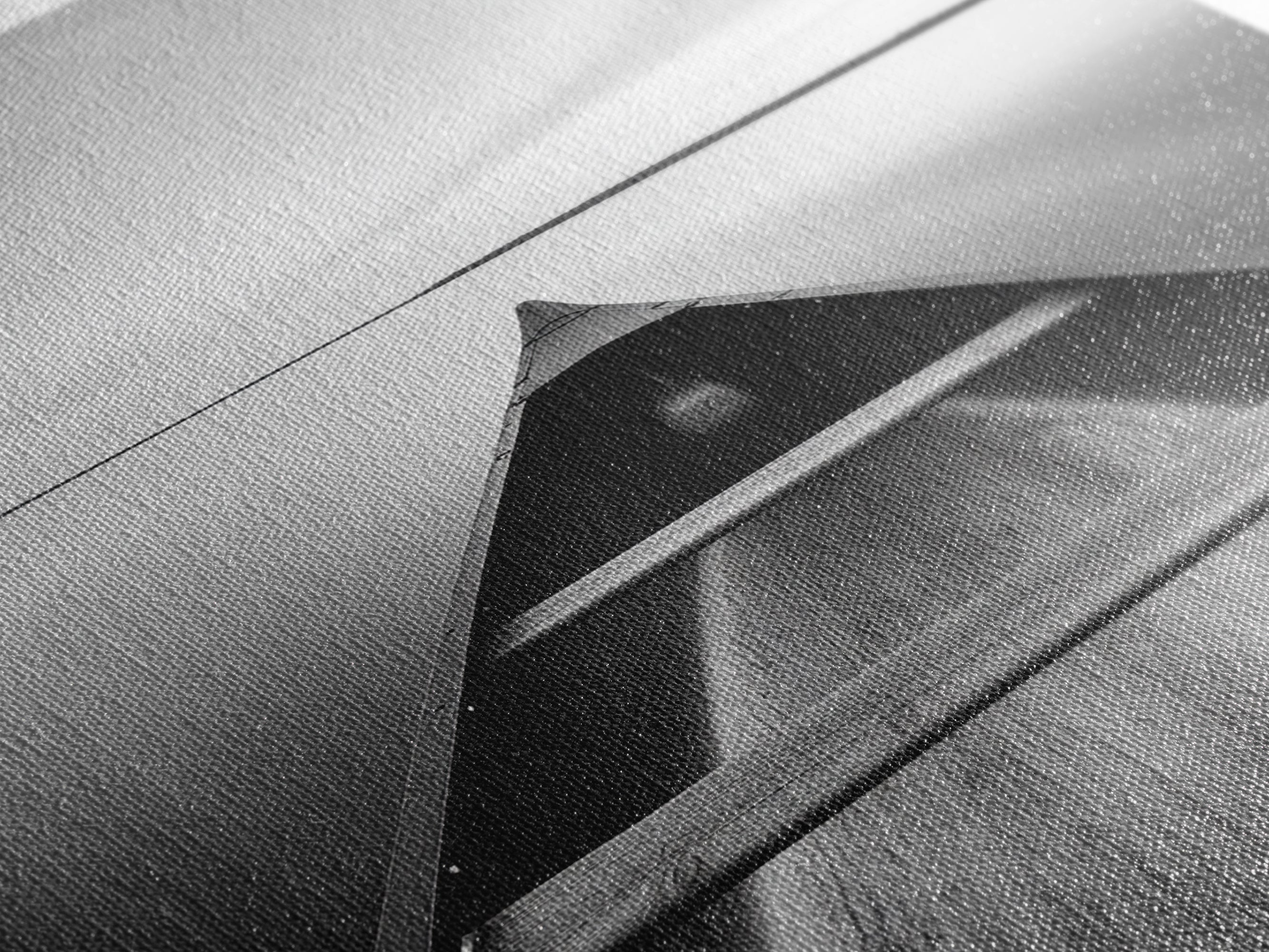 Canoe, Lake, Calm, Horizon - Minimalist lake paddle scene, Framed Canvas Print, peaceful home office art, Scandinavian decor, wilderness print