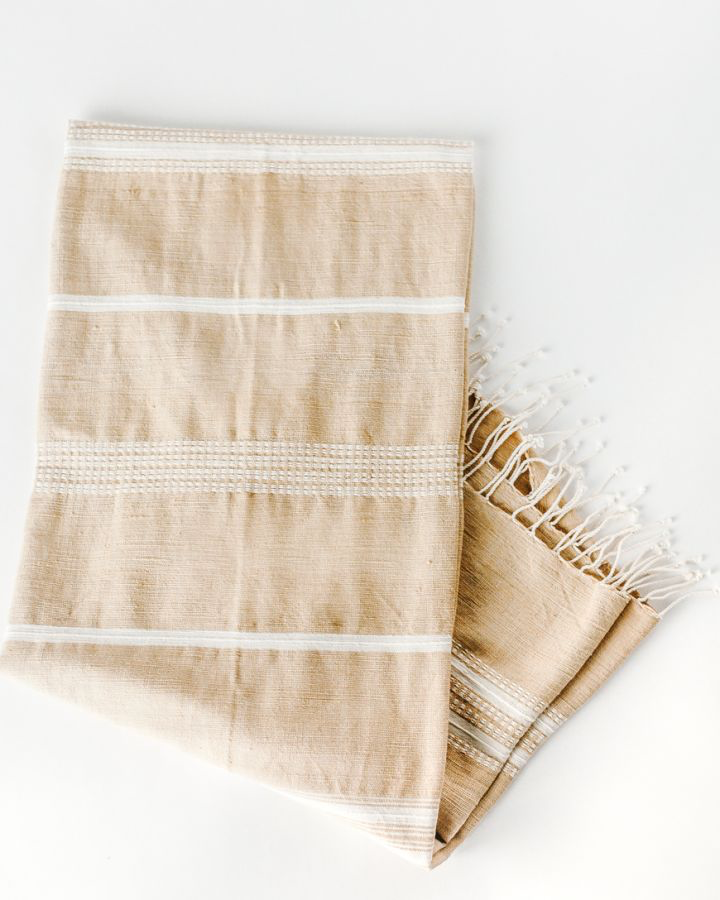 Aden Cotton Bath Towel Beige with Natural