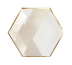 Blanc - White Striped Premium Large Paper Plates
