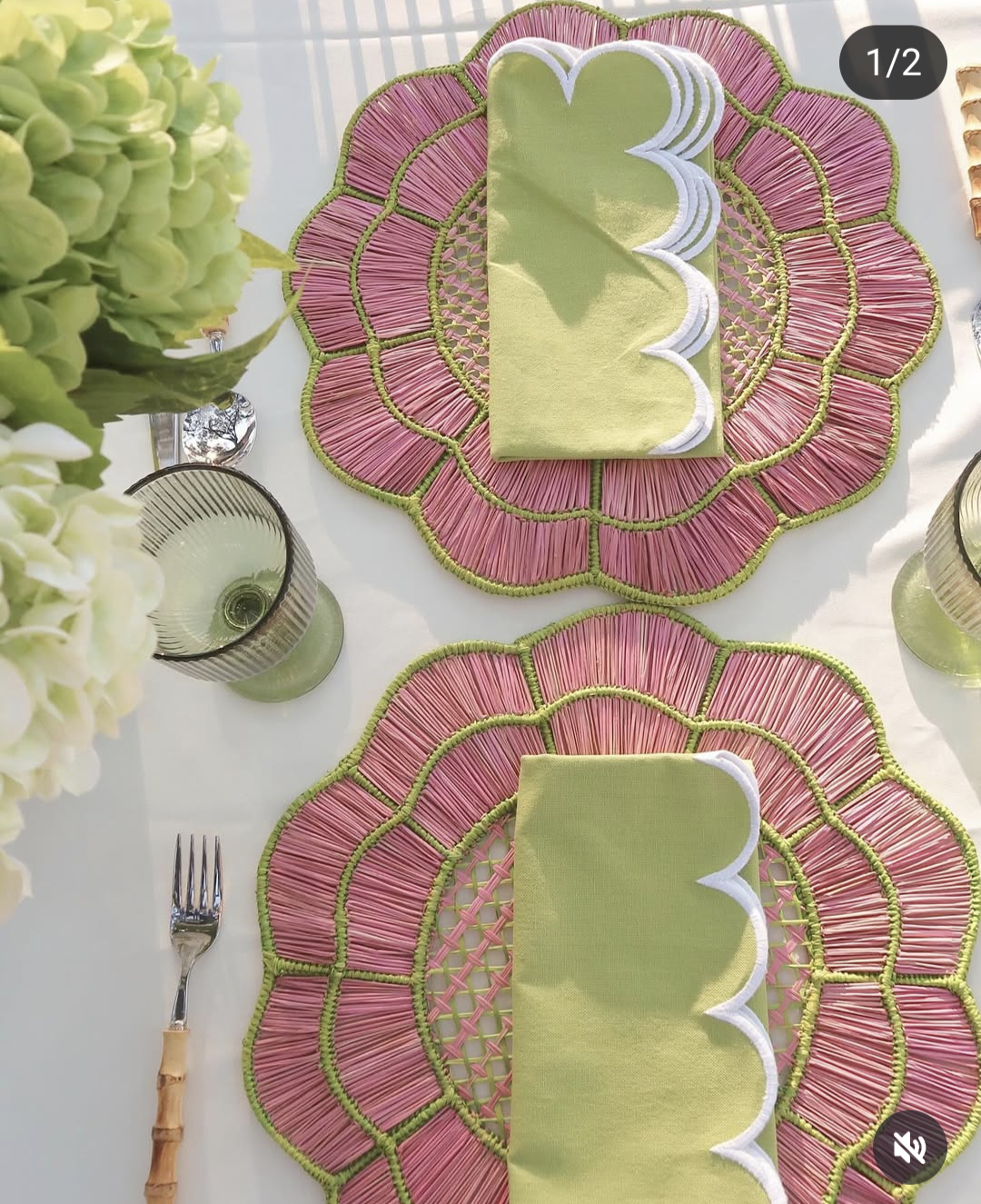 Blush Bloom Handwoven Iraca Placemat - Lilly Pulitzer Inspired Style