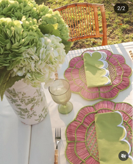Blush Bloom Handwoven Iraca Placemat - Lilly Pulitzer Inspired Style