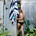 Midnight Blue & Seafoam Classic Cabana Beach Towel