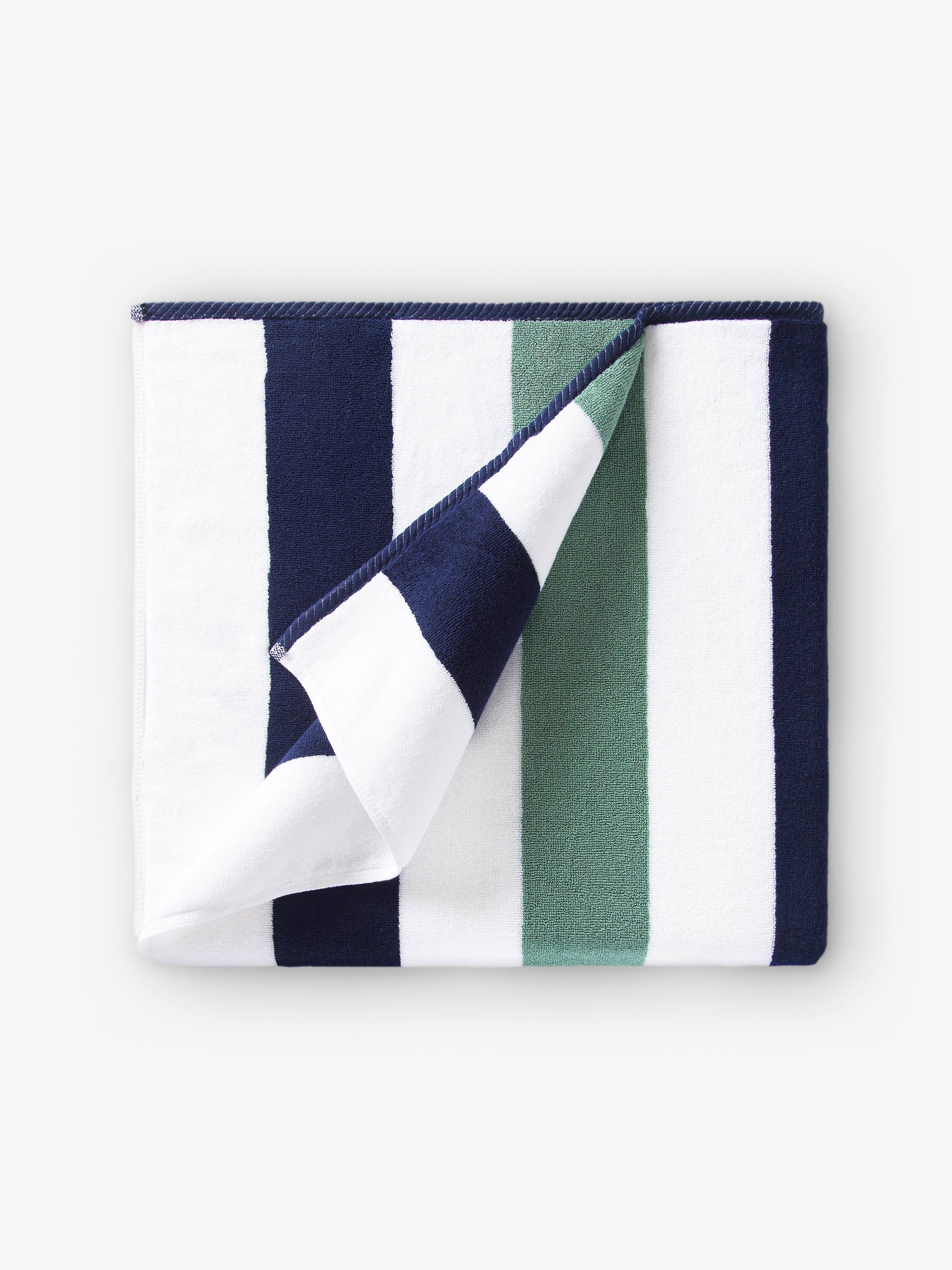 Midnight Blue & Seafoam Classic Cabana Beach Towel Main image