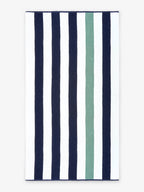 Midnight Blue & Seafoam Classic Cabana Beach Towel