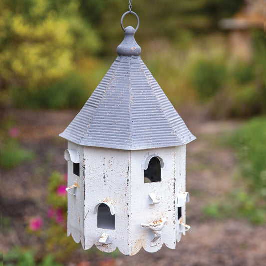 Charming Metal Bungalow Birdhouse with Six Perches Default Title