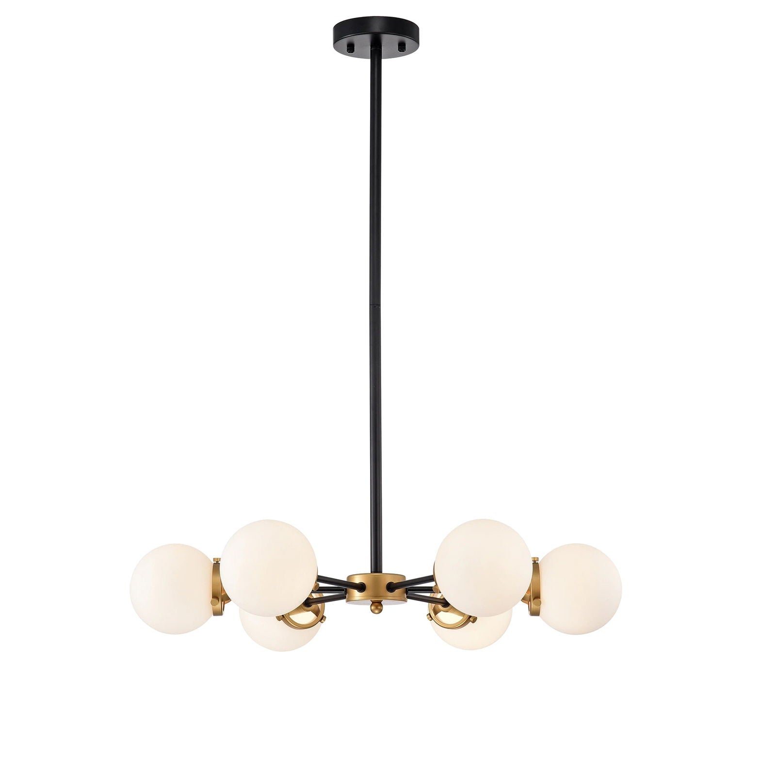 Chevalier 26 Inch Matte Black And Gold With 6 Light Chandelier