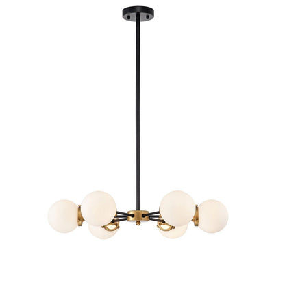 Chevalier 26 Inch Matte Black And Gold With 6 Light Chandelier