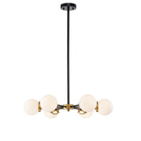 Chevalier 26 Inch Matte Black And Gold With 6 Light Chandelier