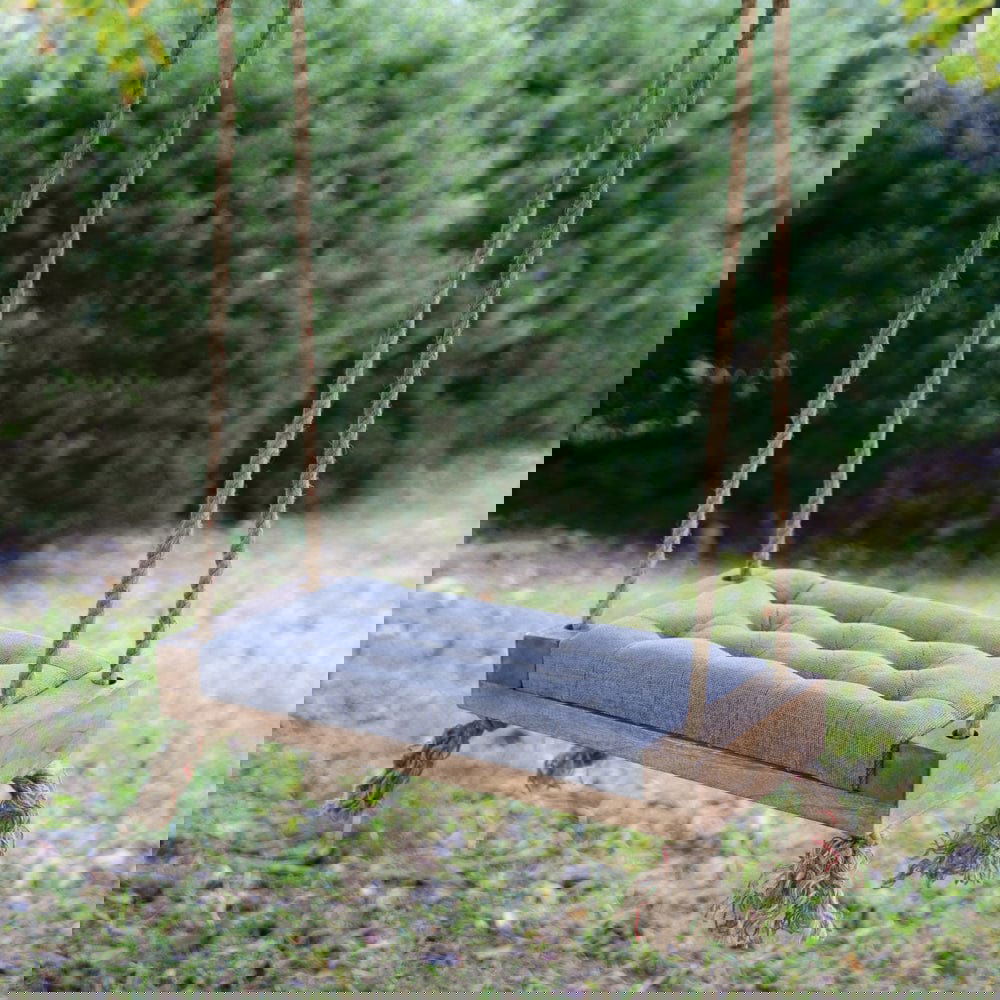 Comfort Crafted Padded Wooden Swing with Jute Rope