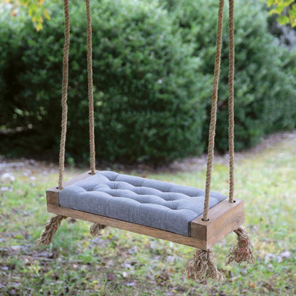 Comfort Crafted Padded Wooden Swing with Jute Rope